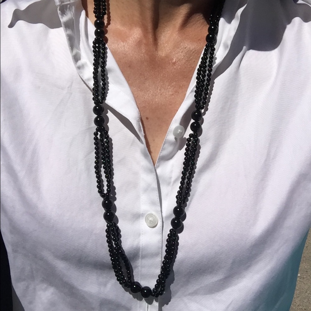 Gorgeous 32” Onyx bead necklace